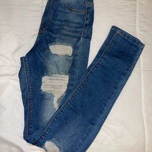 SOLD Fashionnova High Waisted Ripped Skinny Jeans